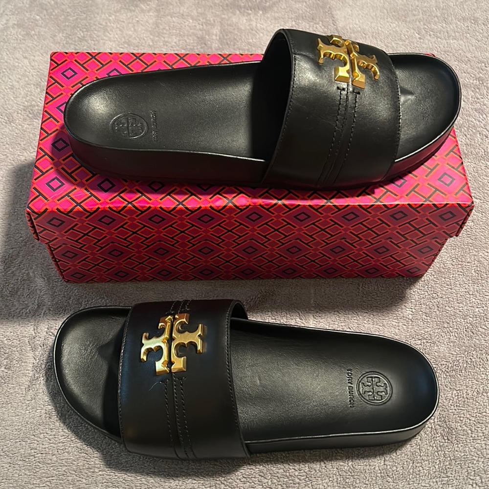 Brand New / Tory Burch/ Everly Anatomic Cloud Paris Nappa / Perfect Black 🖤